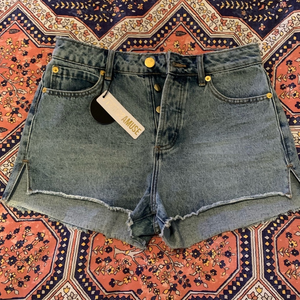 NWT Amuse Society Shoreline Denim Woven Short Size 27 - Picture 1 of 8